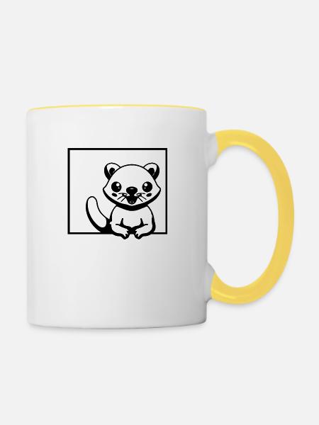 DOG CAT PET - Tasse zweifarbig - Weiß/Gelb