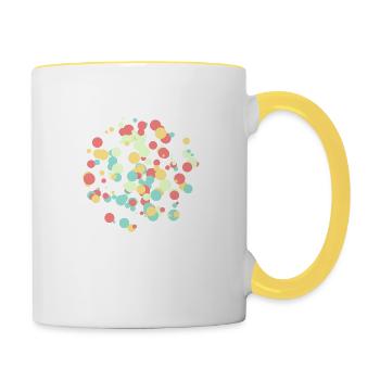Digital4shop design Motif cercles abstraits - Mug contrasté - blanc/jaune - Droite