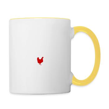 maman poule - Mug contrasté - blanc/jaune - Droite