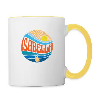 Isabella Shirt Vintage Sunset Isabella Groovy Tie - Contrasting Mug - white/yellow - Right