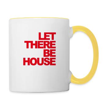 Music house dance let there be house gift - Contrasting Mug - white/yellow - Right