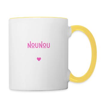 Je suis une nounou au top - Mug contrasté - blanc/jaune - Droite