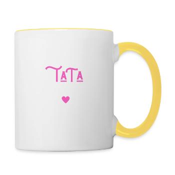 Je suis une tata au top - Mug contrasté - blanc/jaune - Droite