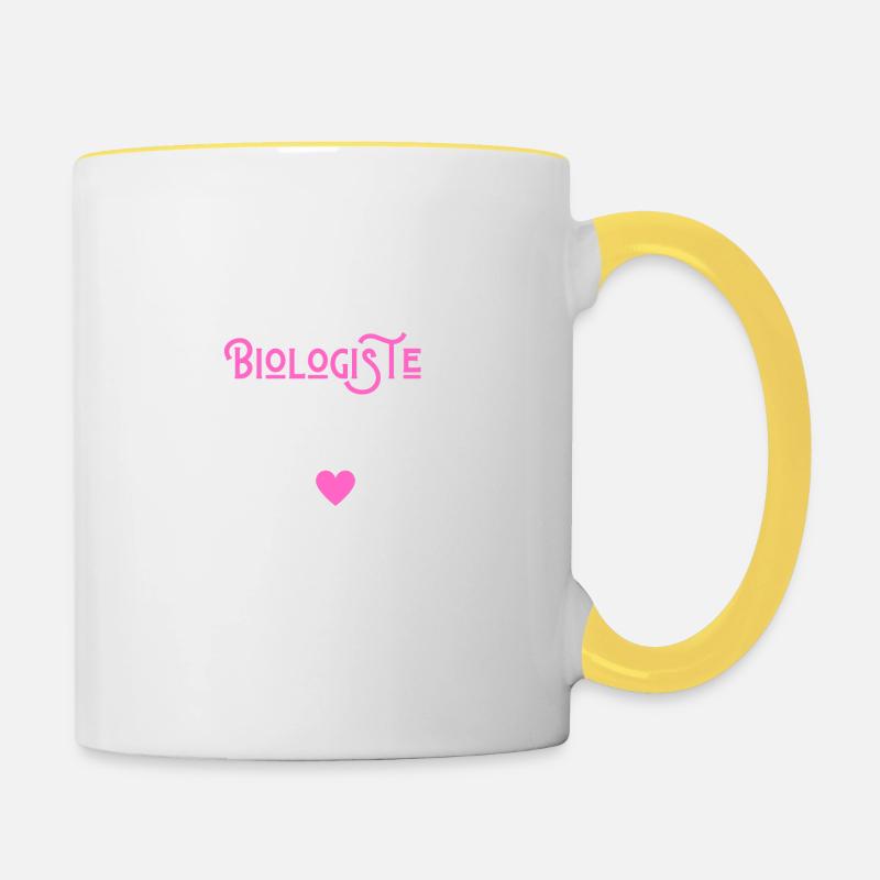 Je suis une biologiste au top - Mug contrasté - blanc/jaune