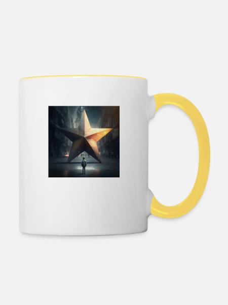 Big Star - Tasse zweifarbig - Weiß/Gelb