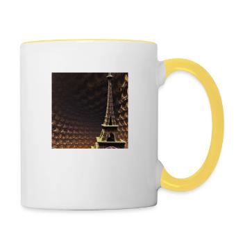 Futuristischer Eifelturm - Tasse zweifarbig - Weiß/Gelb - Rechts