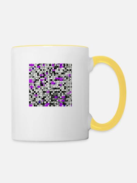 Spiegelkugel - Tasse zweifarbig - Weiß/Gelb