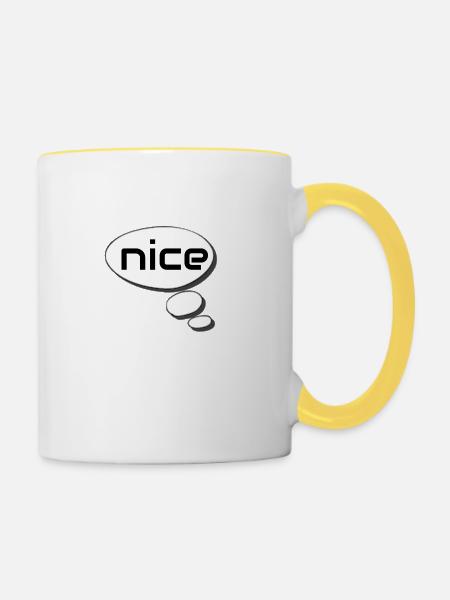 nice - Tasse zweifarbig - Weiß/Gelb