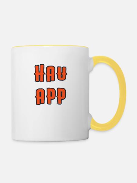 Hau App - Tasse zweifarbig - Weiß/Gelb