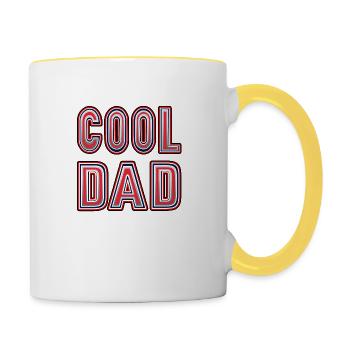 Cool Dad T-shirt and caps for daddy - Contrasting Mug - white/yellow - Right