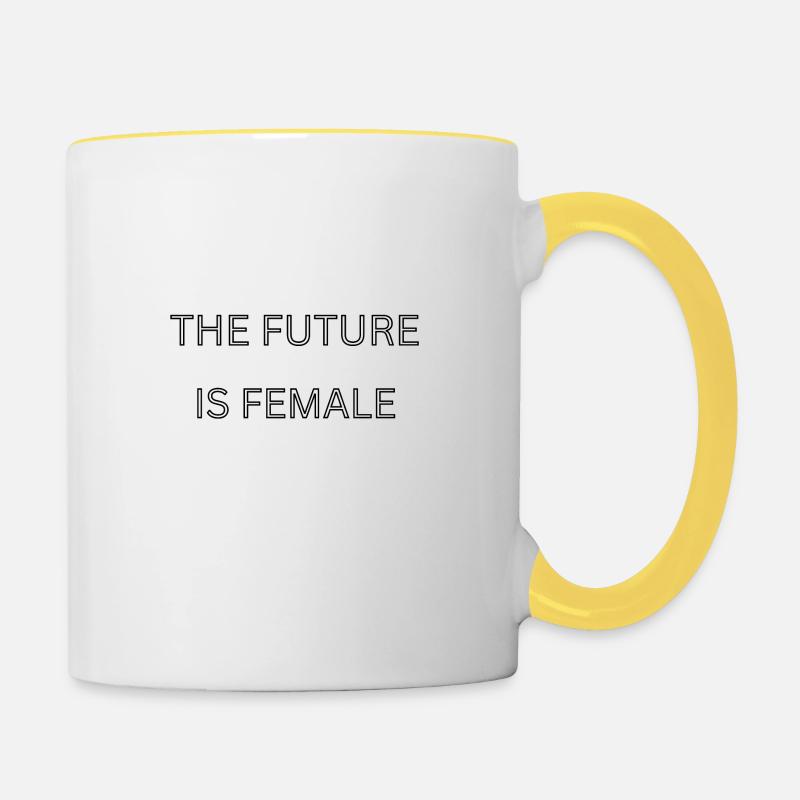 Feminism - Contrasting Mug - white/yellow