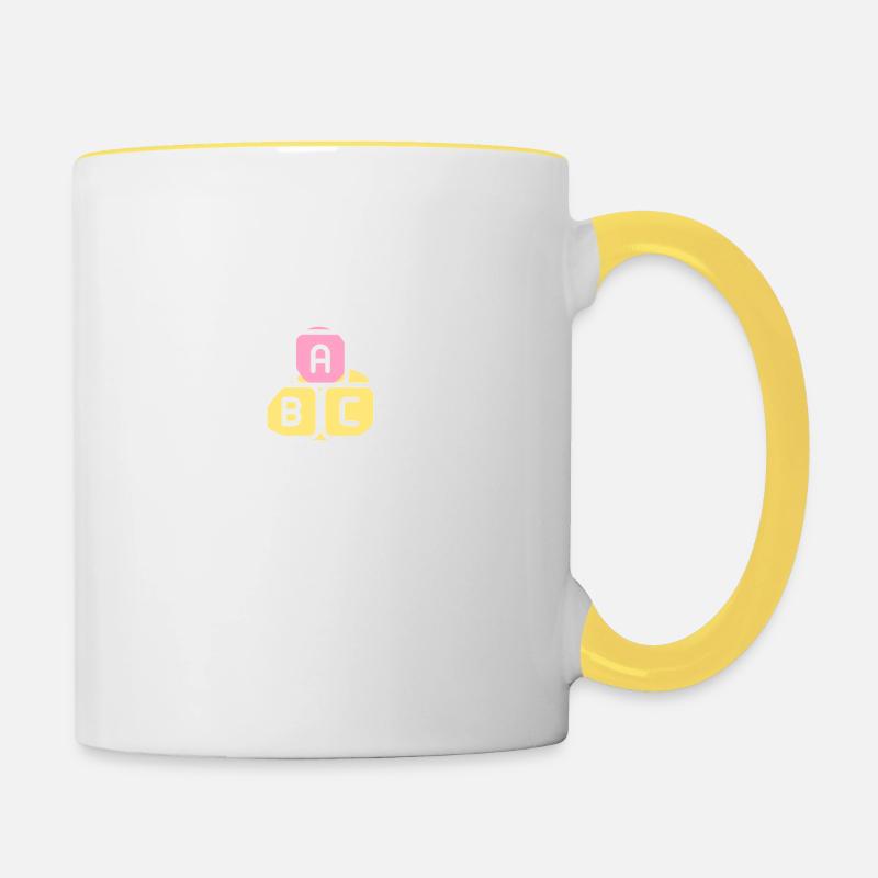 je peux pas j'ai crèche - Mug contrasté - blanc/jaune