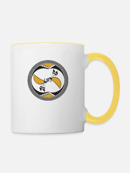 Schmetterling - Tasse zweifarbig - Weiß/Gelb