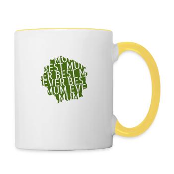 T-shirts antireligion Mother One Family One Team - Mug contrasté - blanc/jaune - Droite
