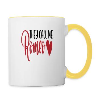 They call me Romeo - Contrasting Mug - white/yellow - Right