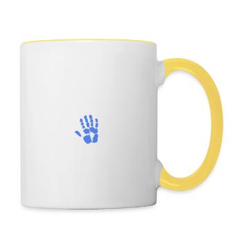 Mom & Son - forever together - Tasse zweifarbig - Weiß/Gelb - Rechts