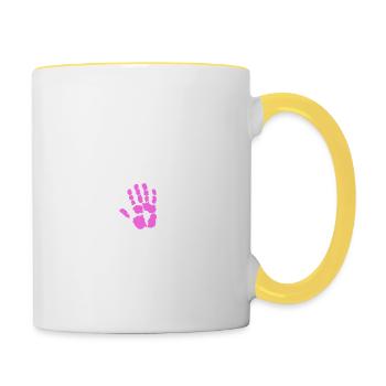 Dad & Daughter - zwei, wie Pech und Schwefel - Tasse zweifarbig - Weiß/Gelb - Rechts