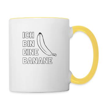 Ich bin eine Banane - Tasse zweifarbig - Weiß/Gelb - Rechts