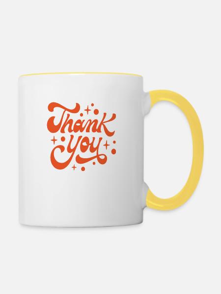 Thank you - Tasse zweifarbig - Weiß/Gelb