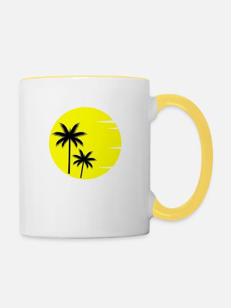 Sunset - Tasse zweifarbig - Weiß/Gelb