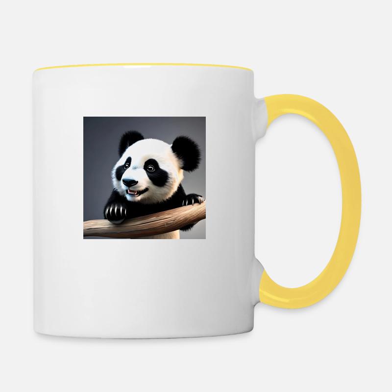 Panda - Mug contrasté - blanc/jaune