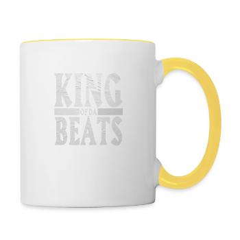 King Of Da Beats - Tasse zweifarbig - Weiß/Gelb - Rechts