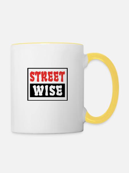 Street Wise - Tasse zweifarbig - Weiß/Gelb