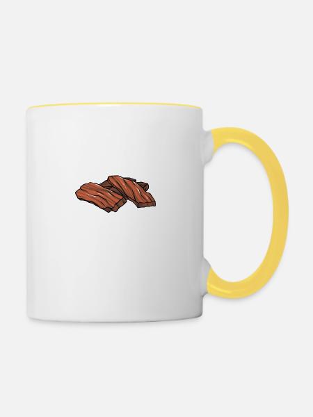 Beef Jerky Geschenk - Tasse zweifarbig - Weiß/Gelb