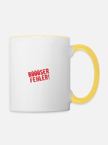 Du Denkst Ich Bin Klein Lieb Und Nett Böööser - Tasse zweifarbig - Weiß/Gelb