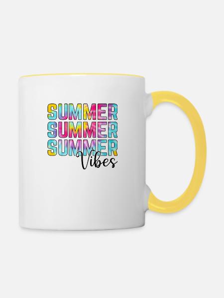 Summer - Tasse zweifarbig - Weiß/Gelb