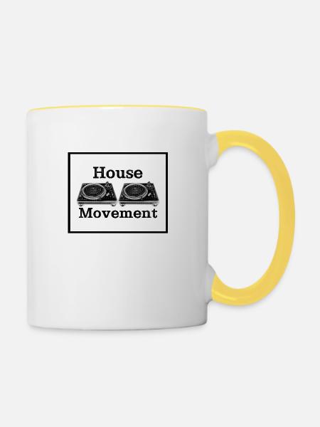 House Movement Grunge - Tasse zweifarbig - Weiß/Gelb