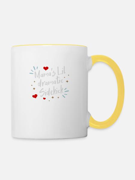 Mama´s lil dramatic Sidekick - Tasse zweifarbig - Weiß/Gelb