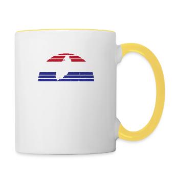 Texel Offiziell abhängig Niederlande Urlaub Insel - Tasse zweifarbig - Weiß/Gelb - Rechts