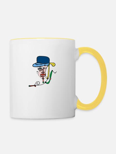 Das Unwirkliche - Tasse zweifarbig - Weiß/Gelb