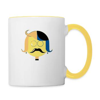 Herr Jeko - Tasse zweifarbig - Weiß/Gelb - Rechts
