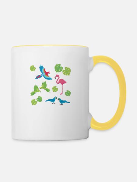 Dschungelfieber - Tasse zweifarbig - Weiß/Gelb