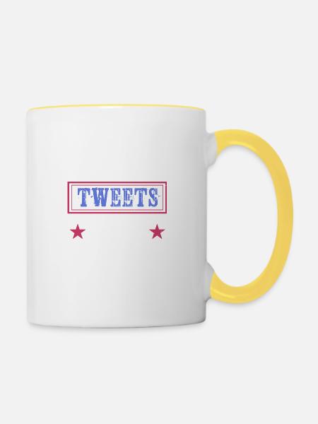 MEAN TWEETS 2024 - Tasse zweifarbig - Weiß/Gelb