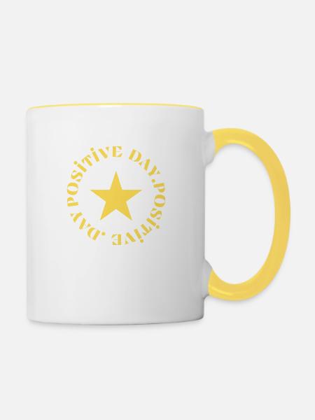 positive POSITIVE POSITIVE 4 - Tasse zweifarbig - Weiß/Gelb