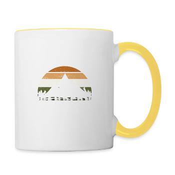Harz Natur wandern Berge Geschenkidee - Tasse zweifarbig - Weiß/Gelb - Rechts