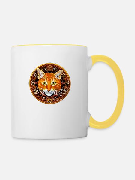test - Tasse zweifarbig - Weiß/Gelb