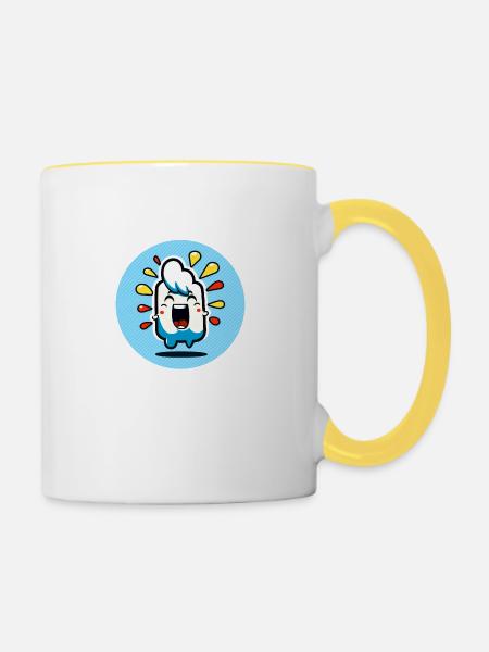 Elvis glücklich MBP - Tasse zweifarbig - Weiß/Gelb