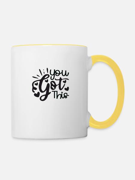 You got this - Tasse zweifarbig - Weiß/Gelb