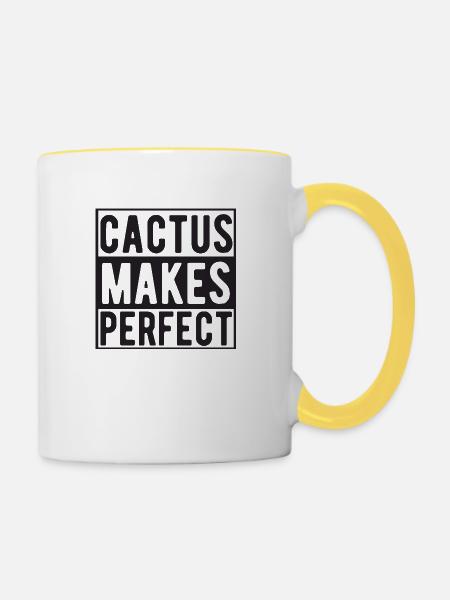 Cactus makes Perfect - Tasse zweifarbig - Weiß/Gelb
