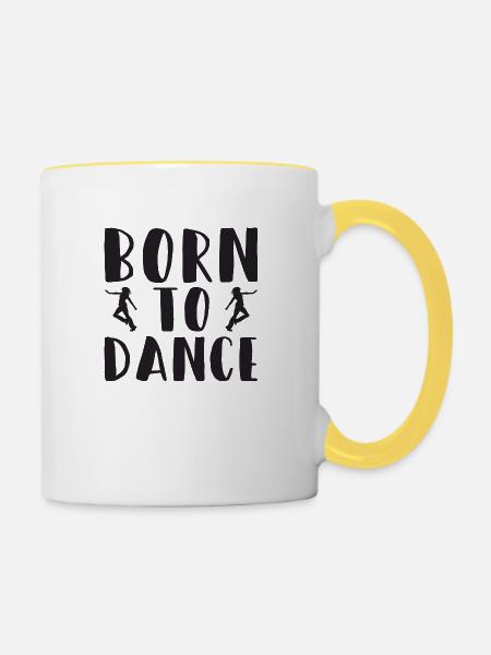 Born to Dance - Tasse zweifarbig - Weiß/Gelb