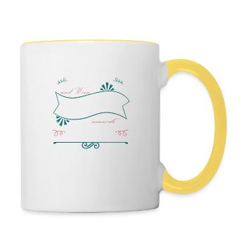 trinken hundefreund weinkenner weißwein welpe spaß - Tasse zweifarbig - Weiß/Gelb - Rechts