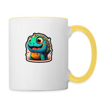 Ungeheuer - Tasse zweifarbig - Weiß/Gelb - Rechts