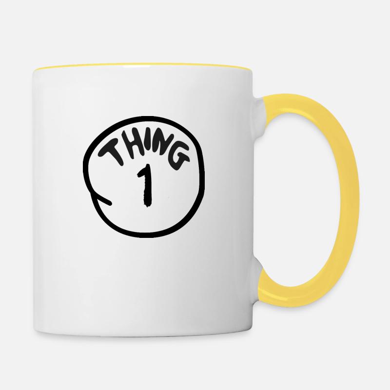 Dr. Suess Thing 1 - Contrasting Mug - white/yellow