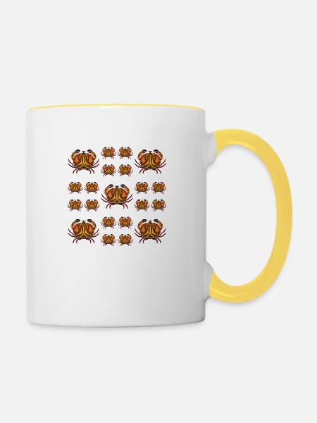Krebs - Tasse zweifarbig - Weiß/Gelb
