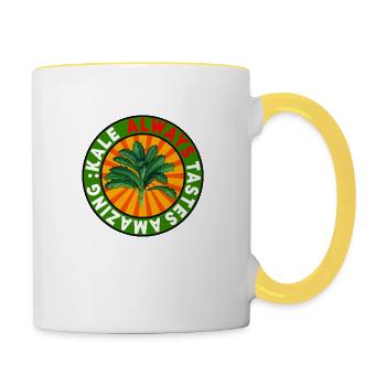 Kale always tastes amazing - Contrasting Mug - white/yellow - Right