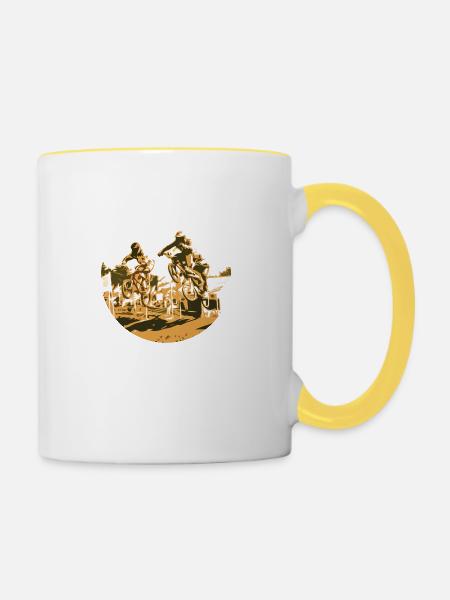 BMX - Tasse zweifarbig - Weiß/Gelb